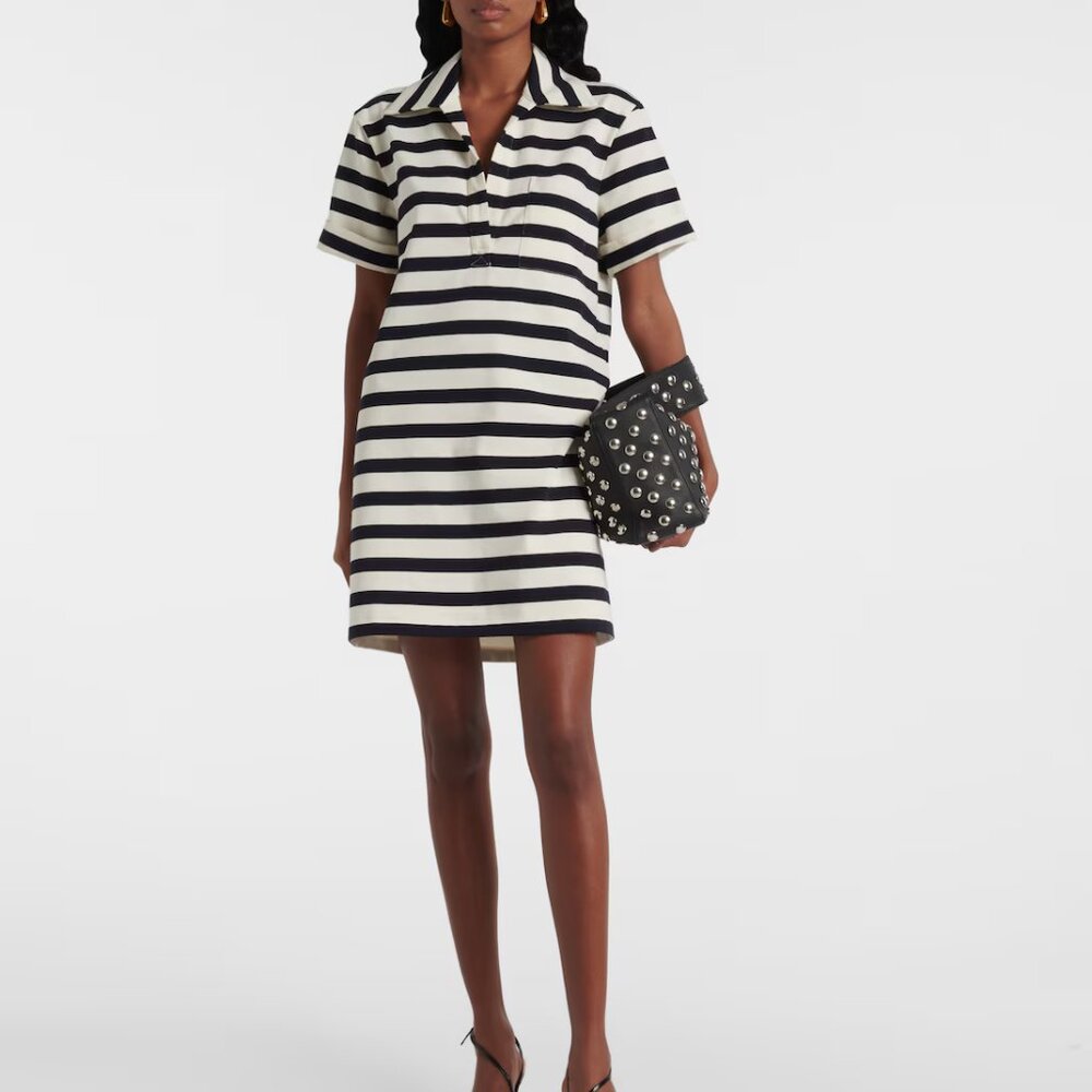 Veronica Beard Cayden striped cotton polo dress